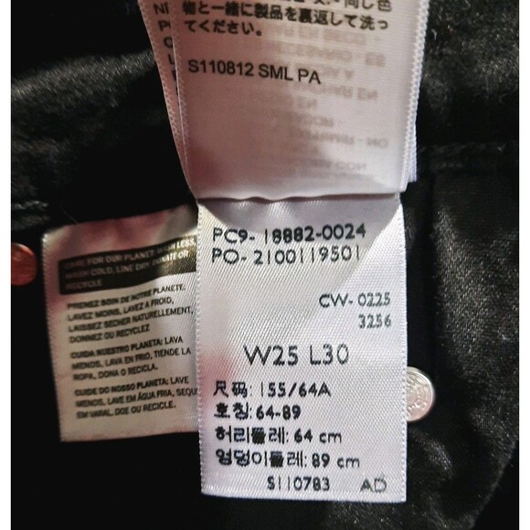 Levis 721 Black Womens Size 25 X 30 Skinny High Rise Stretch Denim Jeans  XLNT - Picture 4 of 9